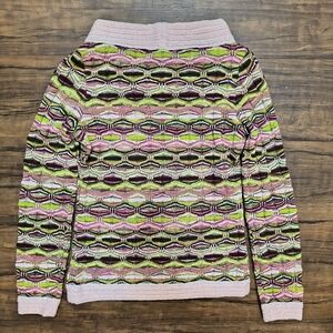 Vtg Missoni Italy sweater chevron Mohair Wool knit Space Dye Multi M